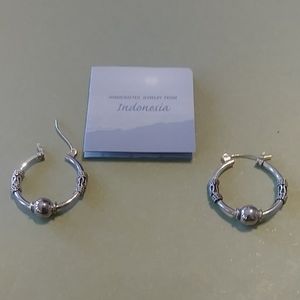 Indonesian Crafted Hoop Earrings
